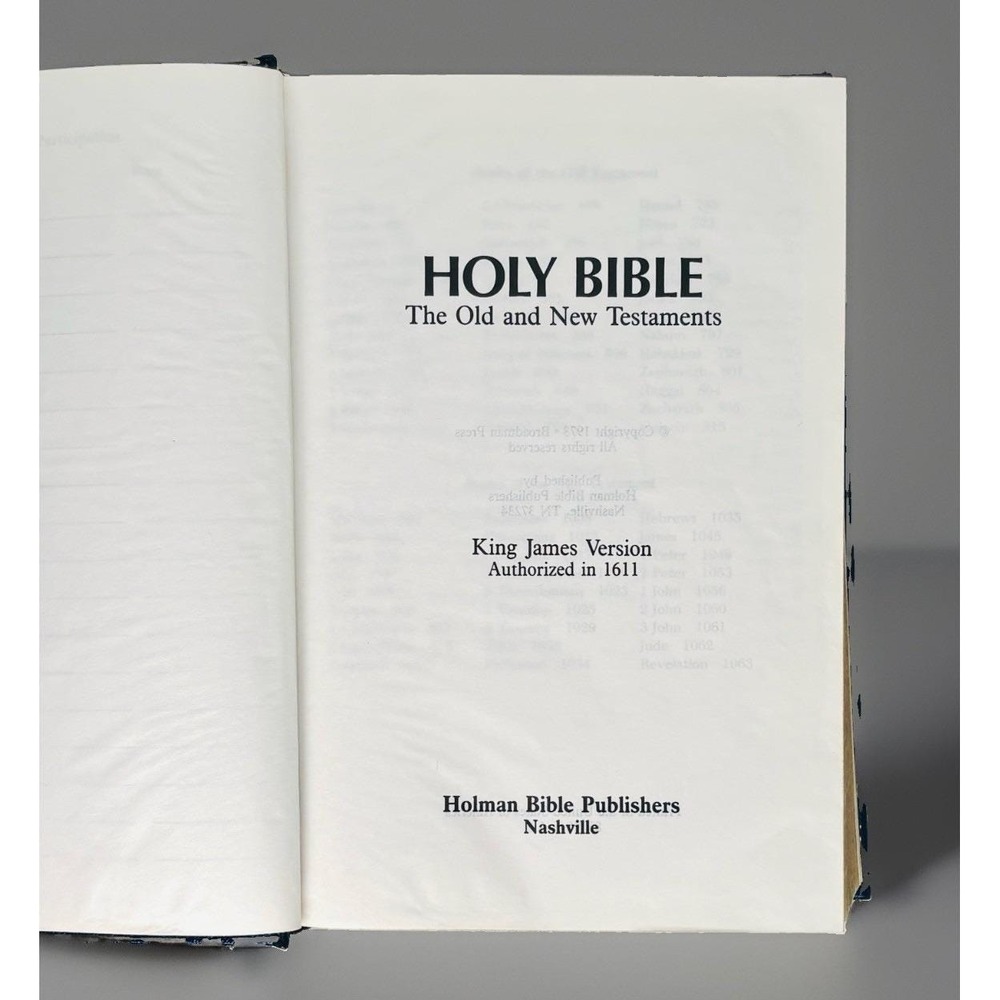 Vintage 1985 KJV Drill Bible Holman Blue Hardcover King James Version 1611 - Picture 5 of 11